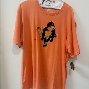 Red Jacket Orange Baseball Graphic Tee